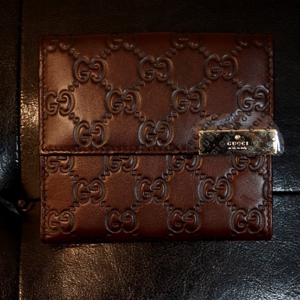 Gucci Dice Guccisima Brown Leather Monogram Wallet